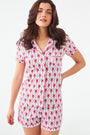 Roller Rabbit Lovely Monkey Polo Pajamas Crimson/Grey 