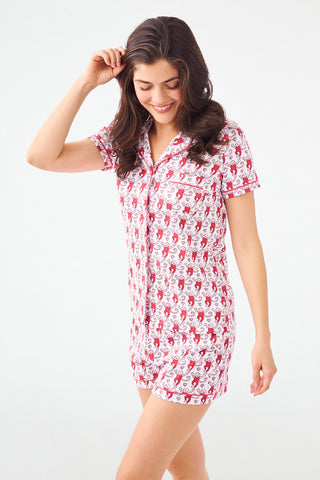 Roller Rabbit Lovely Monkey Polo Pajamas Crimson/Grey 