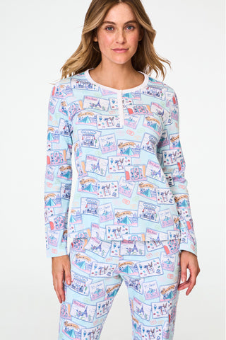 Roller Rabbit Blue Paris Monkey Pajamas