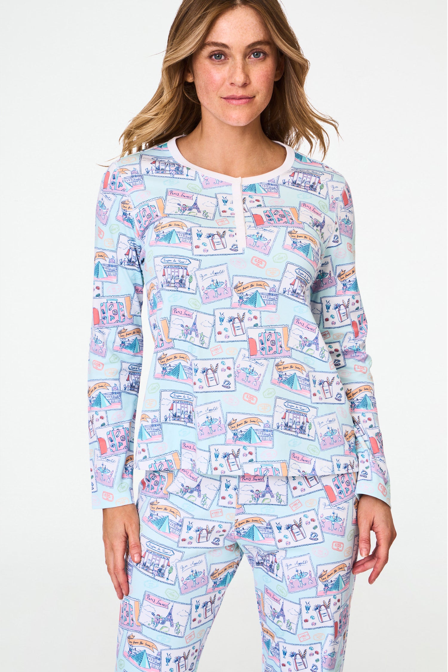Roller Rabbit Blue Paris Monkey Pajamas  view 2