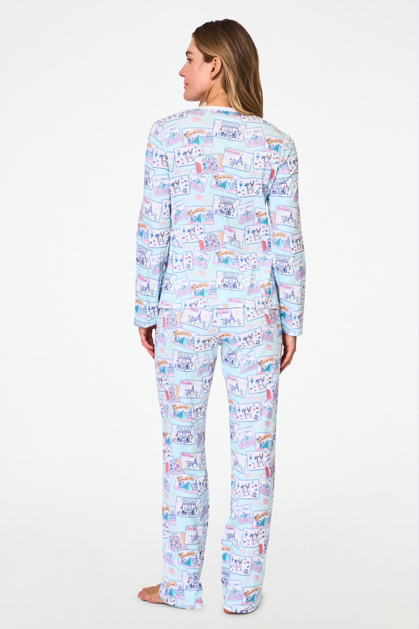 Roller Rabbit Blue Paris Monkey Pajamas view 5