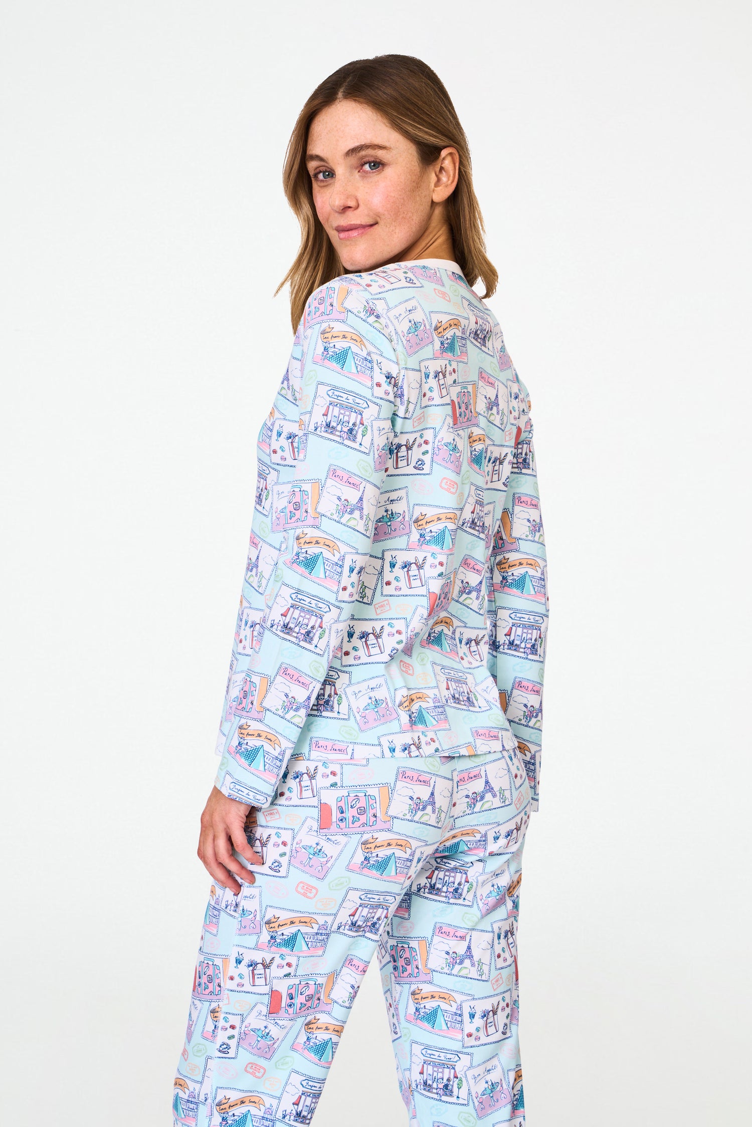 Roller Rabbit Blue Paris Monkey Pajamas  view 4