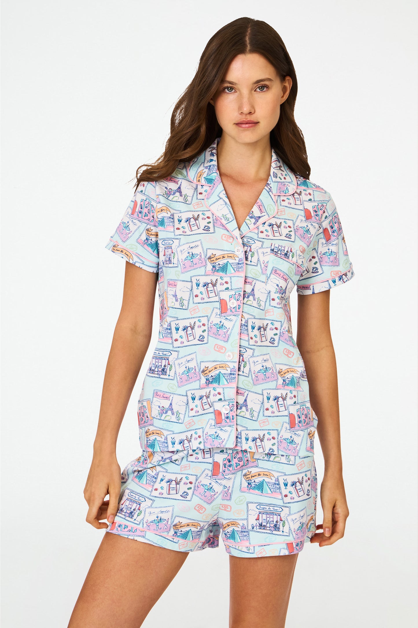 Roller Rabbit Blue Paris Monkey Polo Pajamas view 3