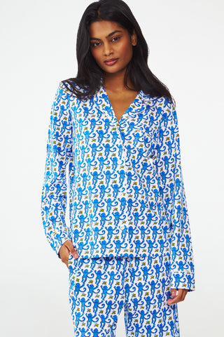 Monkey Long Sleeve Polo Pajamas