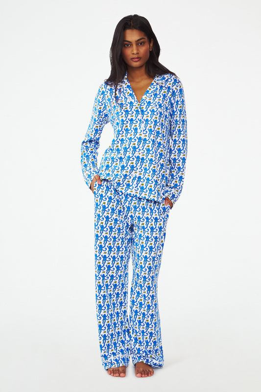 Monkey Long Sleeve Polo Pajamas view 1