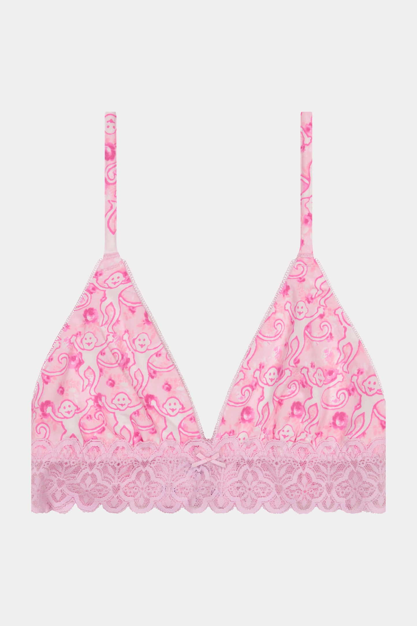 Roller Rabbit Pink Monkey Rosette Mercer Bralette