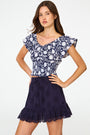Roller Rabbit Navy Morris Floral Reese Top