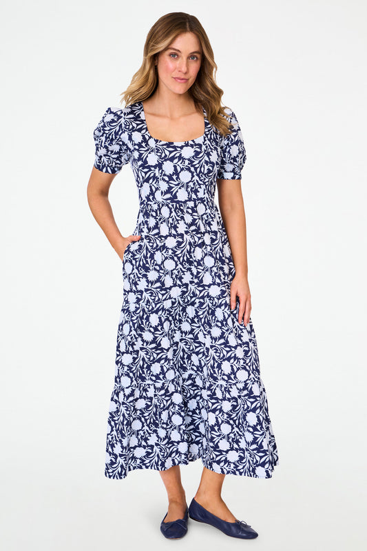 Roller Rabbit Navy Morris Floral Scarlett Dress view 2
