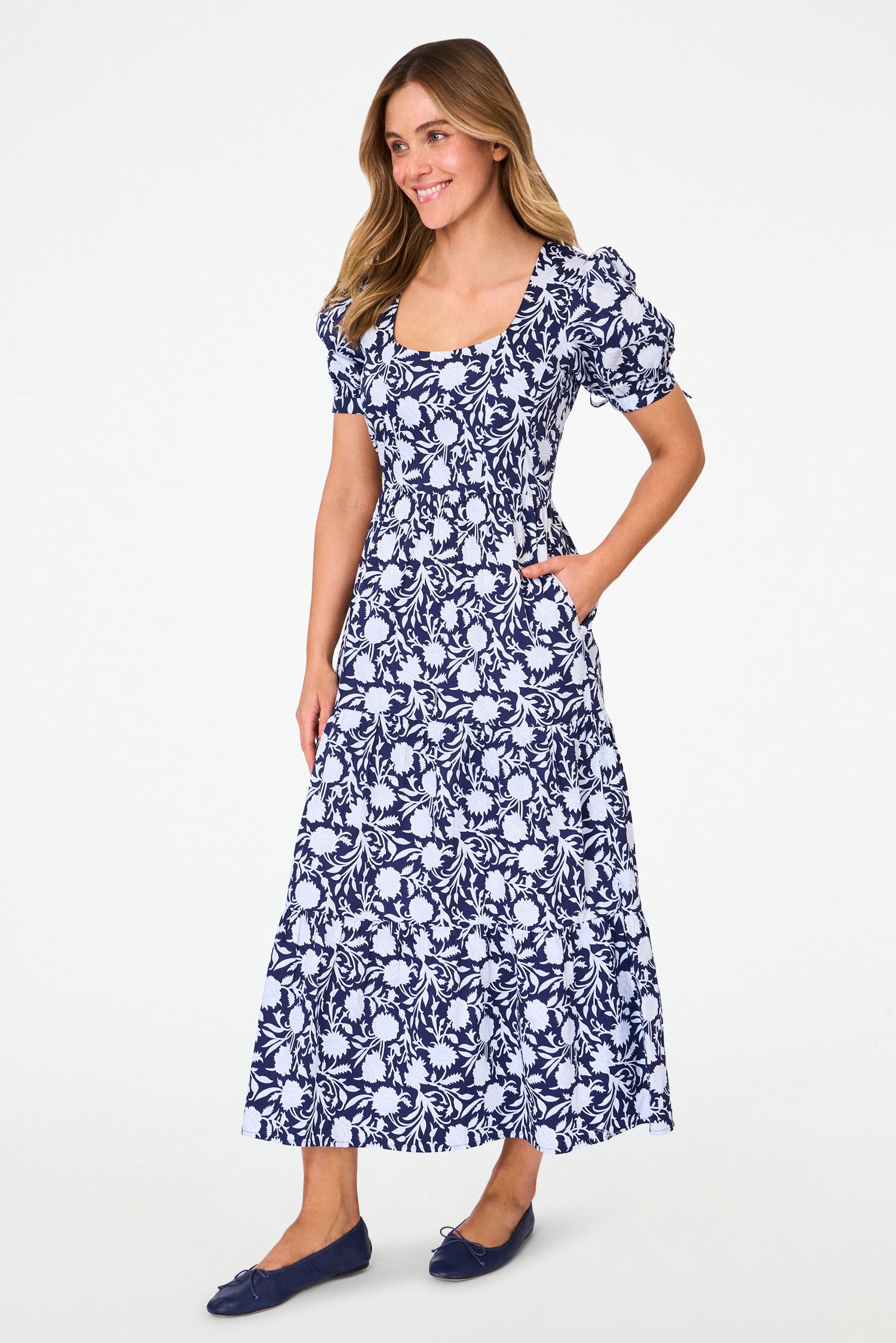 Roller Rabbit Navy Morris Floral Scarlett Dress  view 5