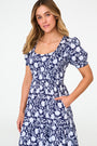 Roller Rabbit Navy Morris Floral Scarlett Dress