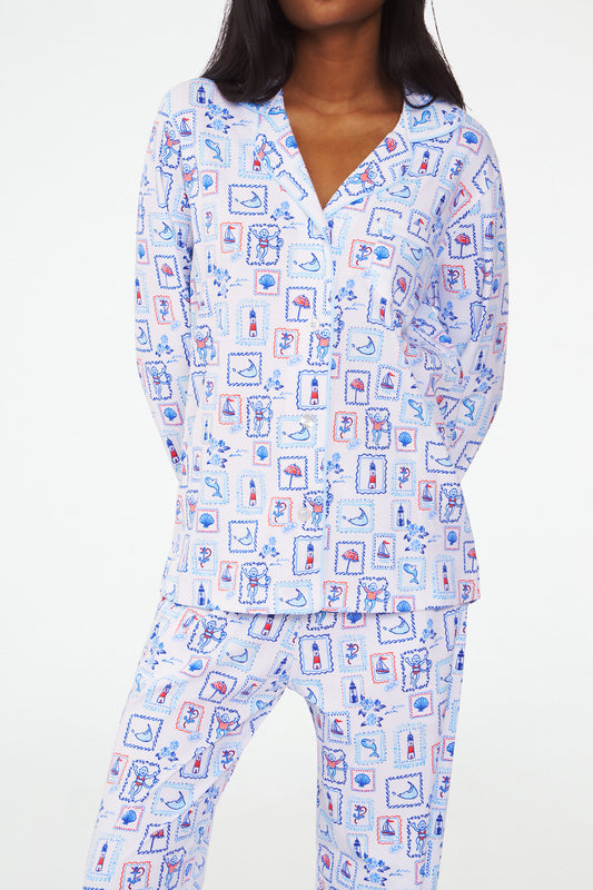 Nantucket Memories Long Sleeve Polo Pajamas view 2