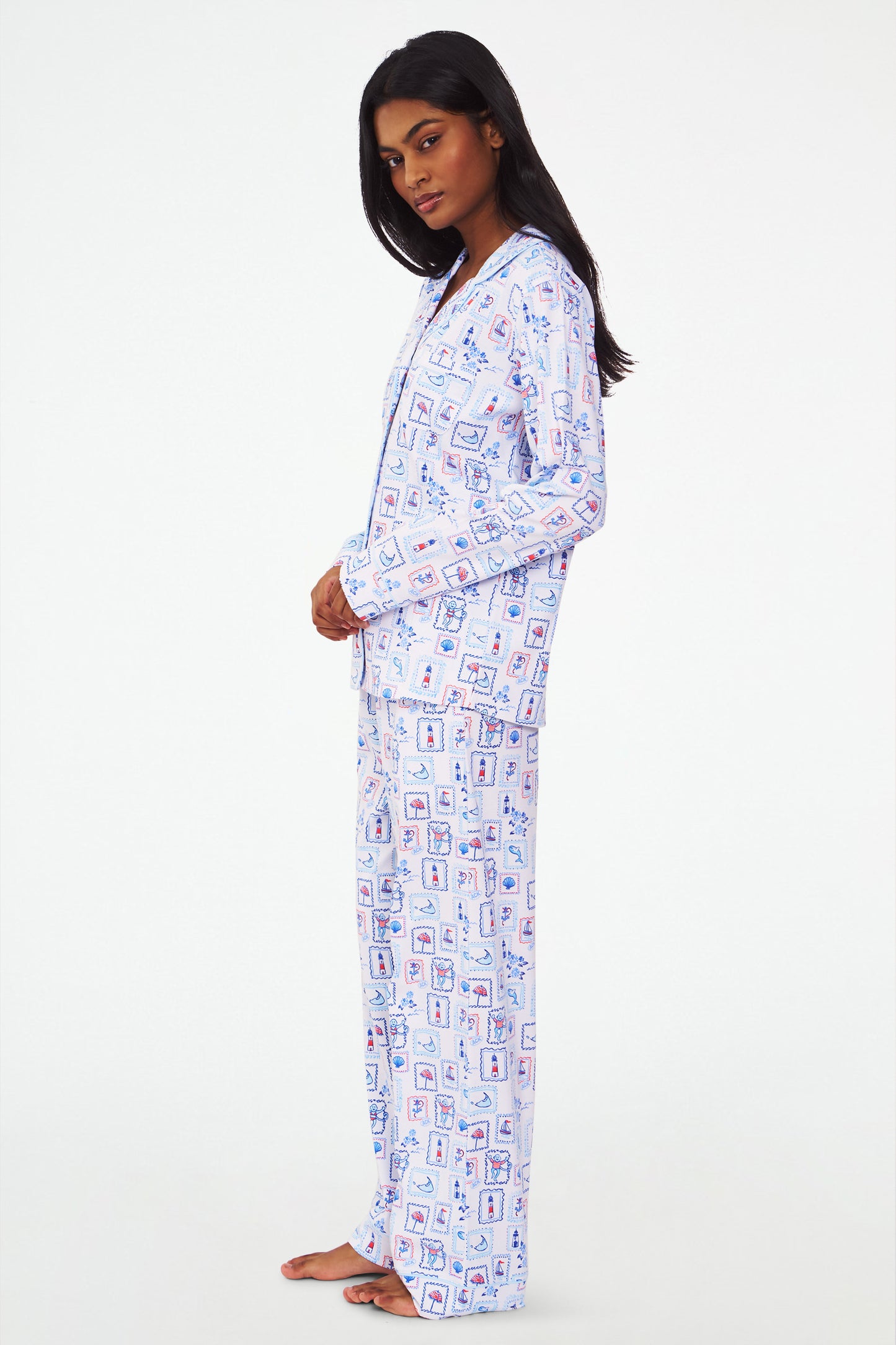 Nantucket Memories Long Sleeve Polo Pajamas view 3