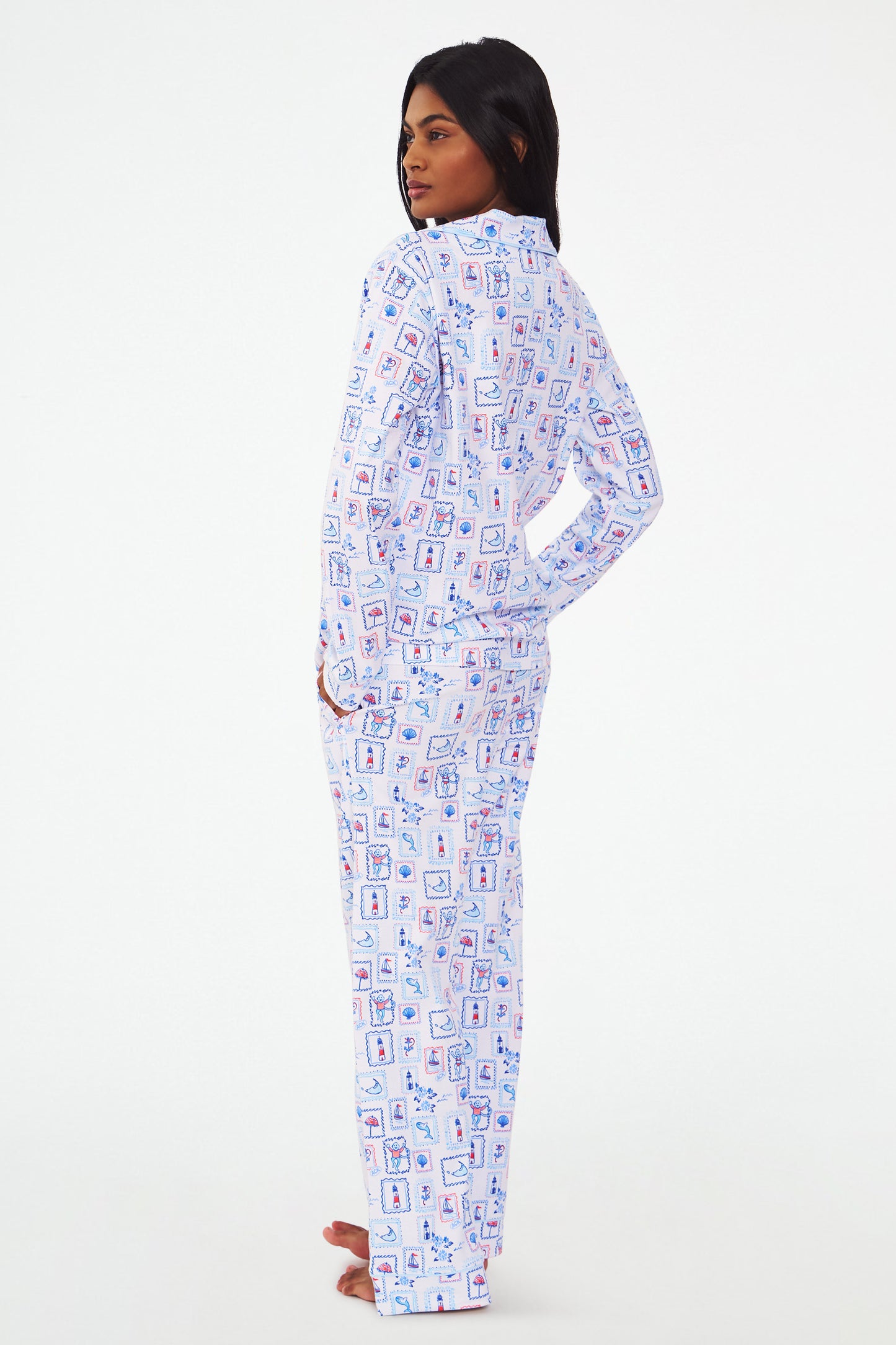 Nantucket Memories Long Sleeve Polo Pajamas view 4