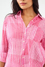 Roller Rabbit Checkerboard Stripe Boyfriend Shirt Pink