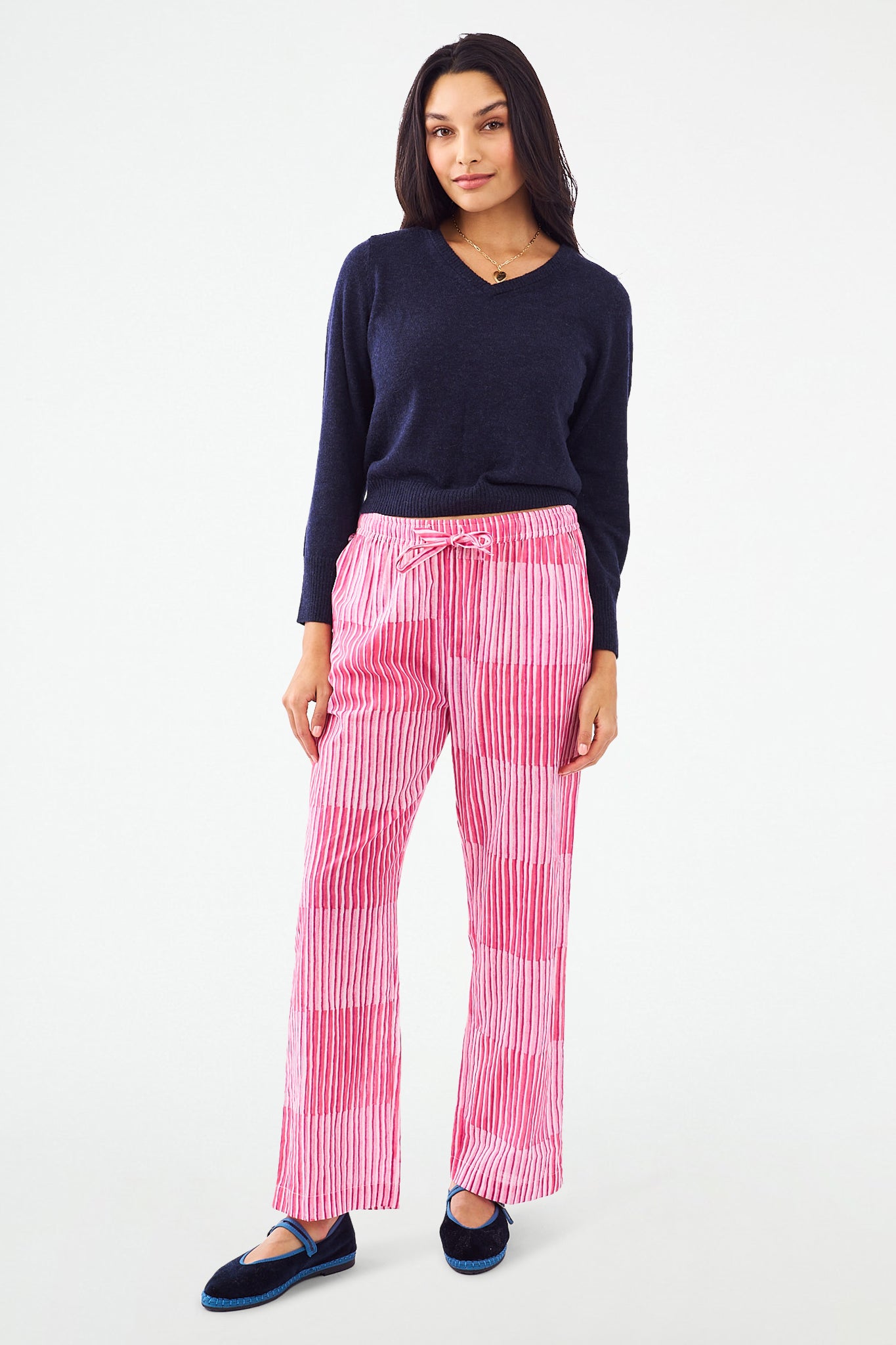 Roller Rabbit Checkerboard Stripe Leonor Pants