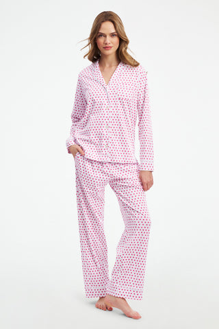 Hearts Long Sleeve Polo Pajamas