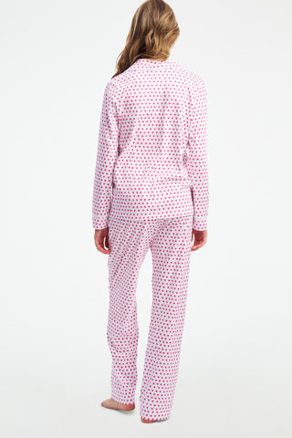 Hearts Long Sleeve Polo Pajamas