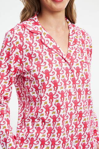 Monkey Long Sleeve Polo Pajamas