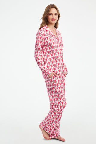 Monkey Long Sleeve Polo Pajamas