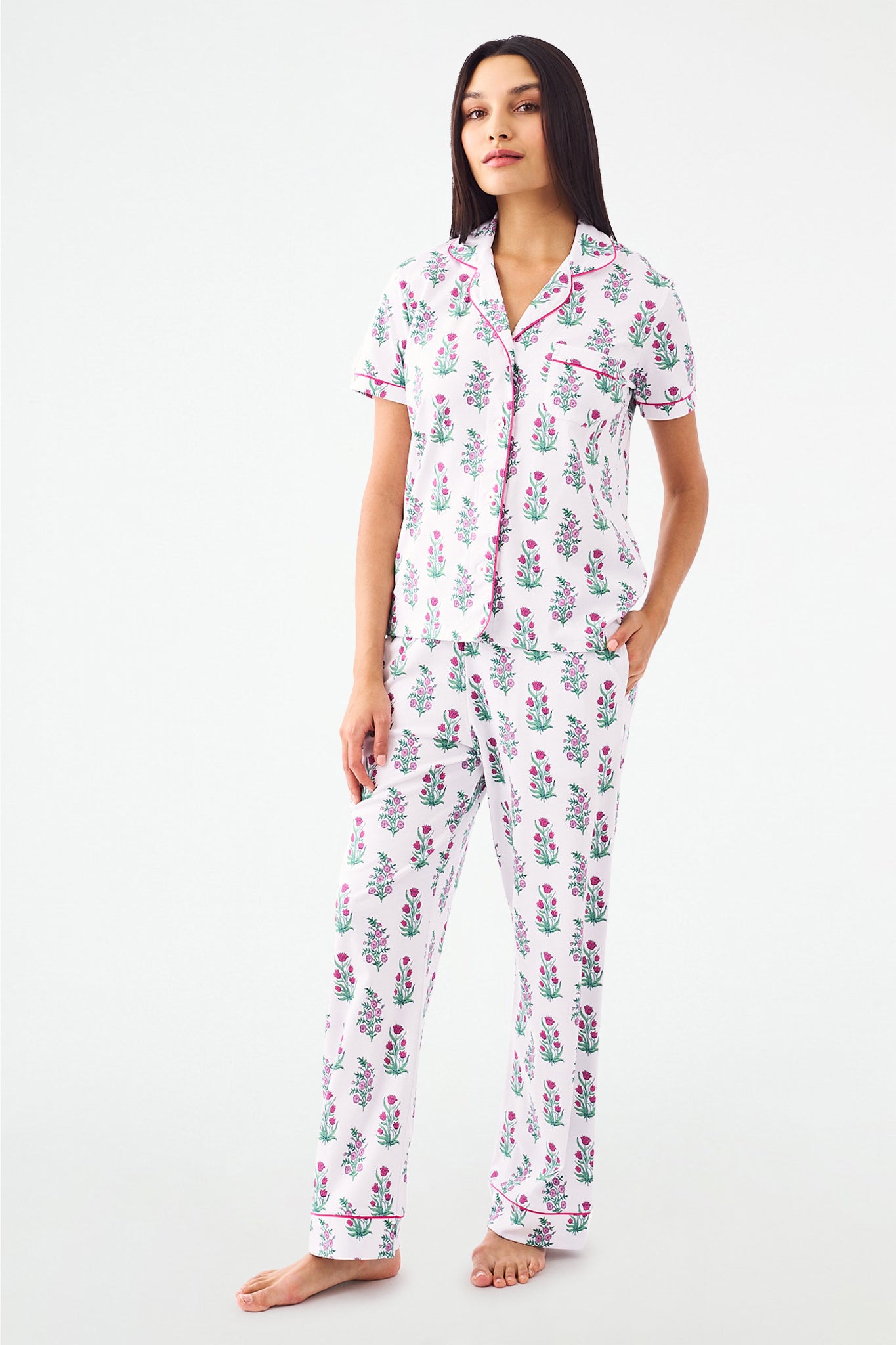 Roller Rabbit Wild Rose Fiora Pajamas Pink