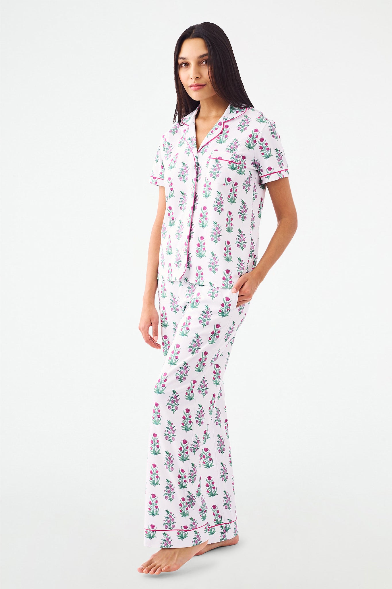Roller Rabbit Wild Rose Fiora Pajamas Pink