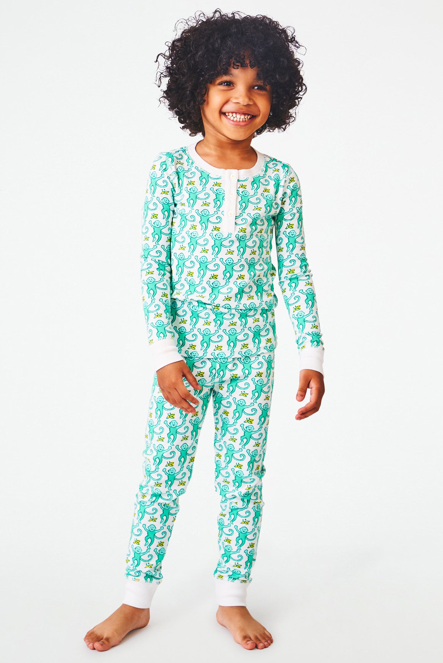 Roller Rabbit Kids Aqua Monkey Pajamas