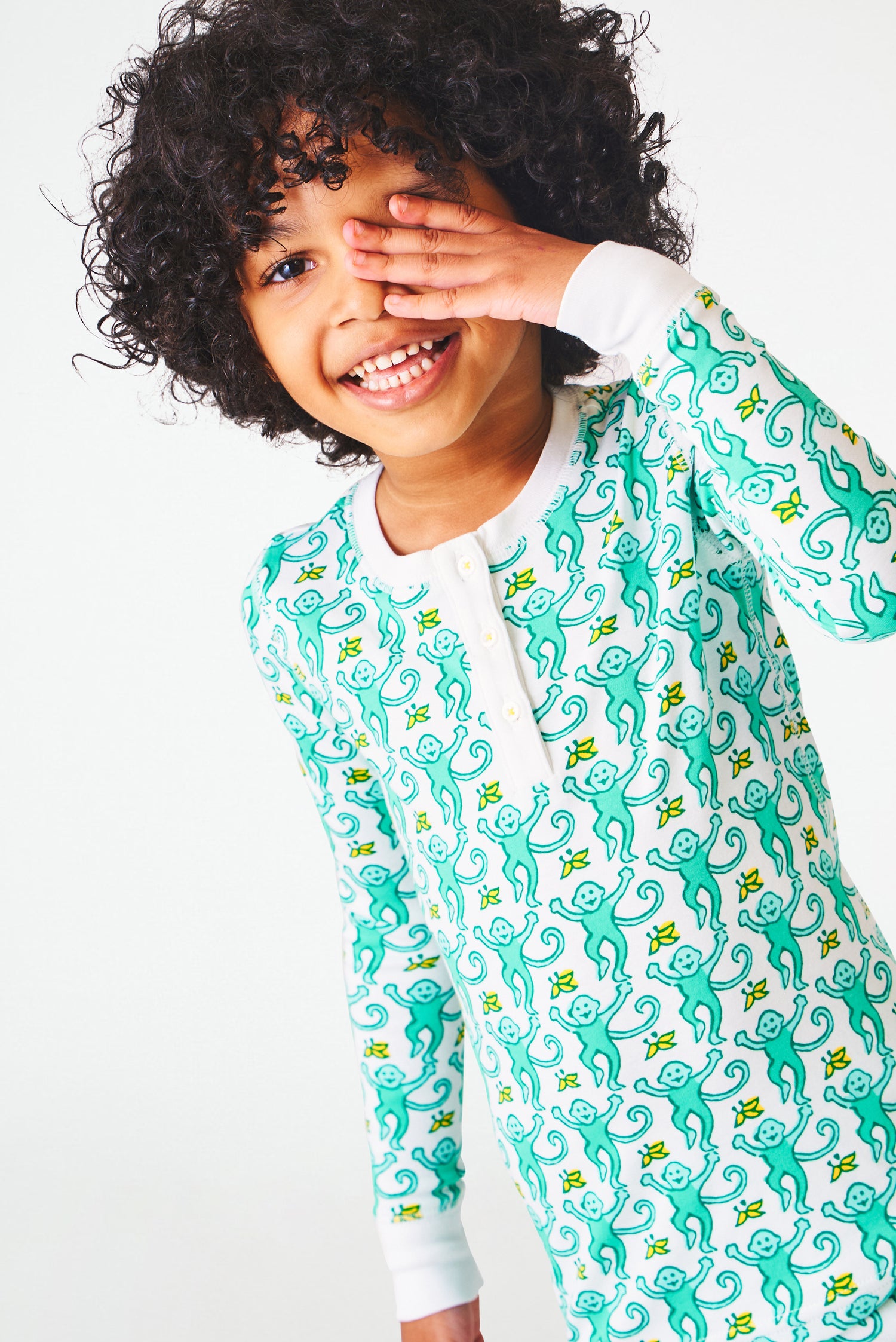 Roller Rabbit Kids Aqua Monkey Pajamas