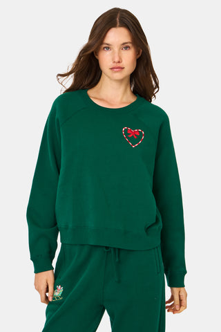 ROLLER RABBIT GREEN SNOW VILLAGE CREWNECK