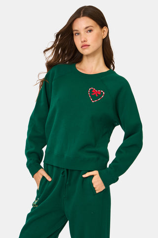 ROLLER RABBIT GREEN SNOW VILLAGE CREWNECK