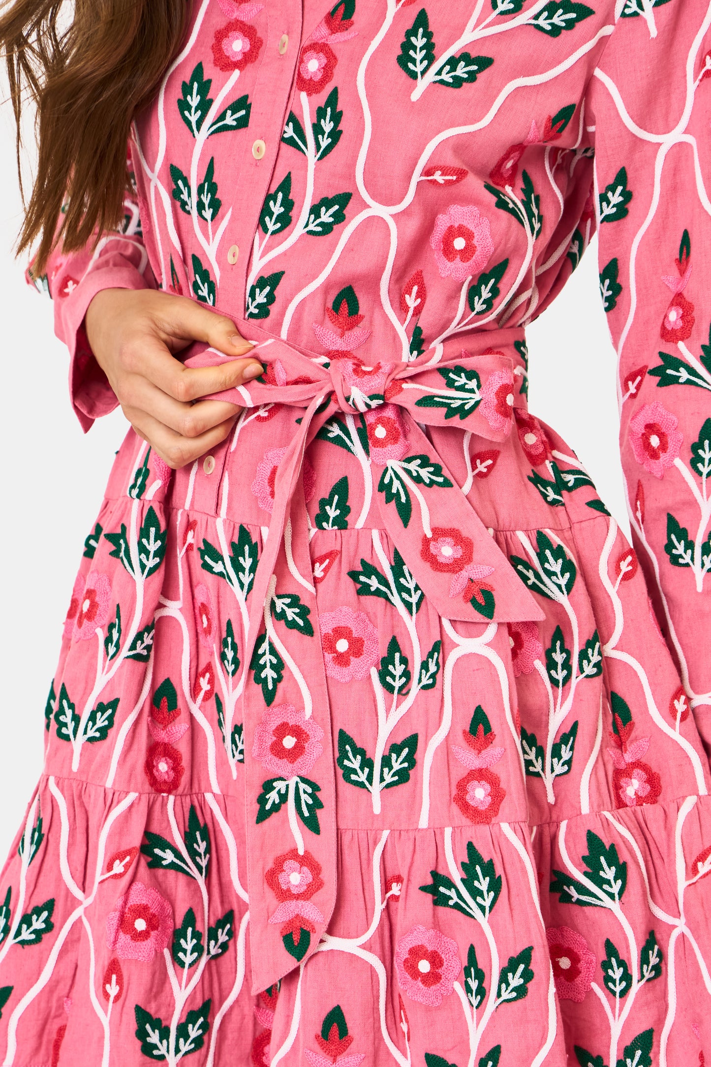 Roller Rabbit Pink Trellis Floral Embroidery Emory Dress view 5