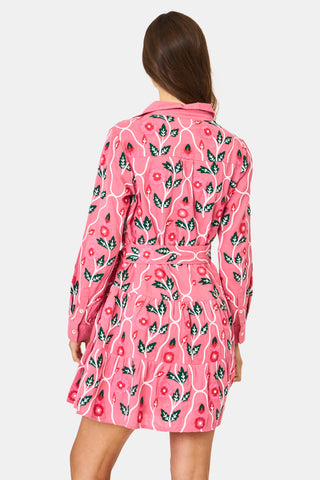 Roller Rabbit Pink Trellis Floral Embroidery Emory Dress