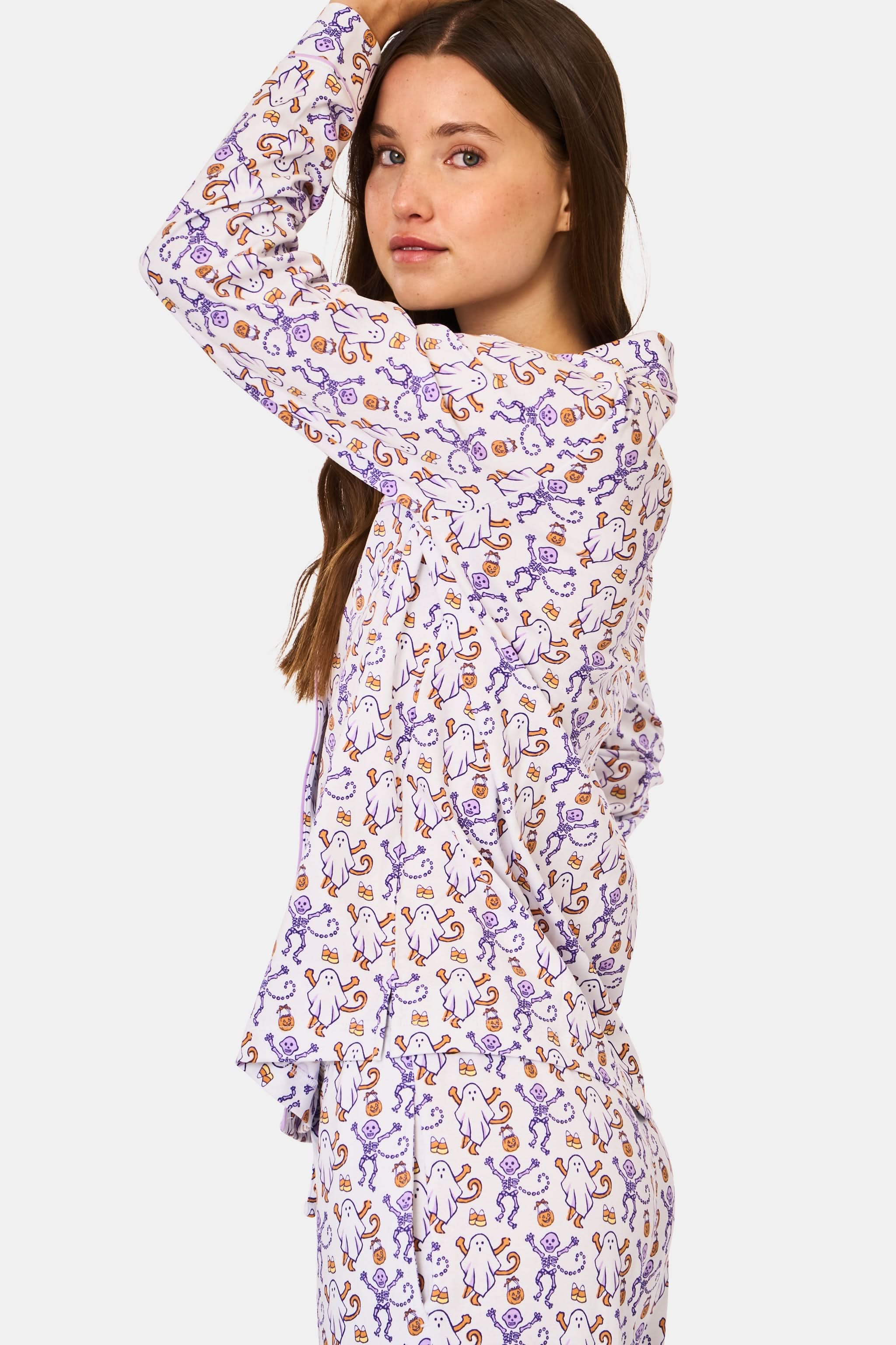 Trick or Treat Long Sleeve Polo Pajamas ORANGE XXS Trick or Treat Long Sleeve Polo Pajamas ORANGE XXS