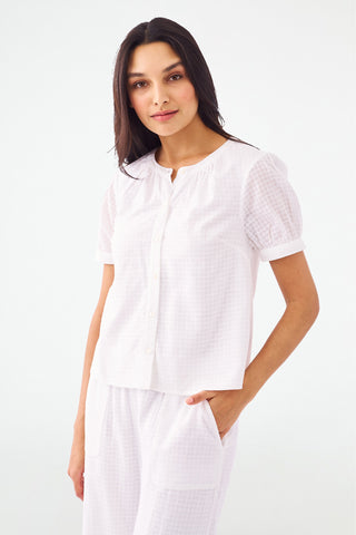Roller Rabbit Gingham Check Dorian Top White