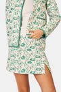 Roller Rabbit Green Woodland Toile Quilted Azure Mini Skirt