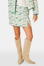 Roller Rabbit Green Woodland Toile Quilted Azure Mini Skirt