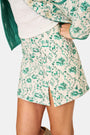 Roller Rabbit Green Woodland Toile Quilted Azure Mini Skirt
