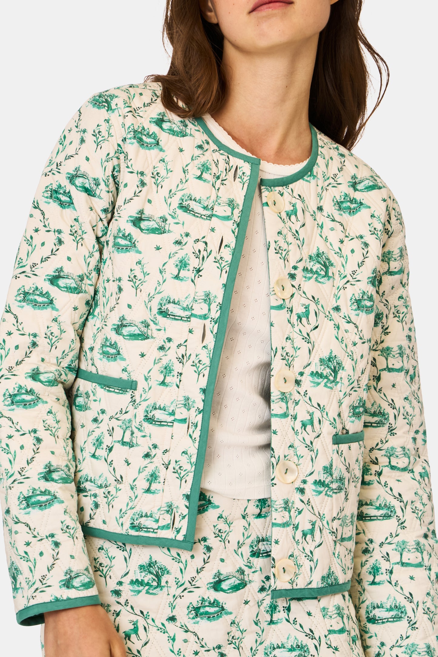 Roller Rabbit Woodland Toile Quilted Carmen Jacket view 3