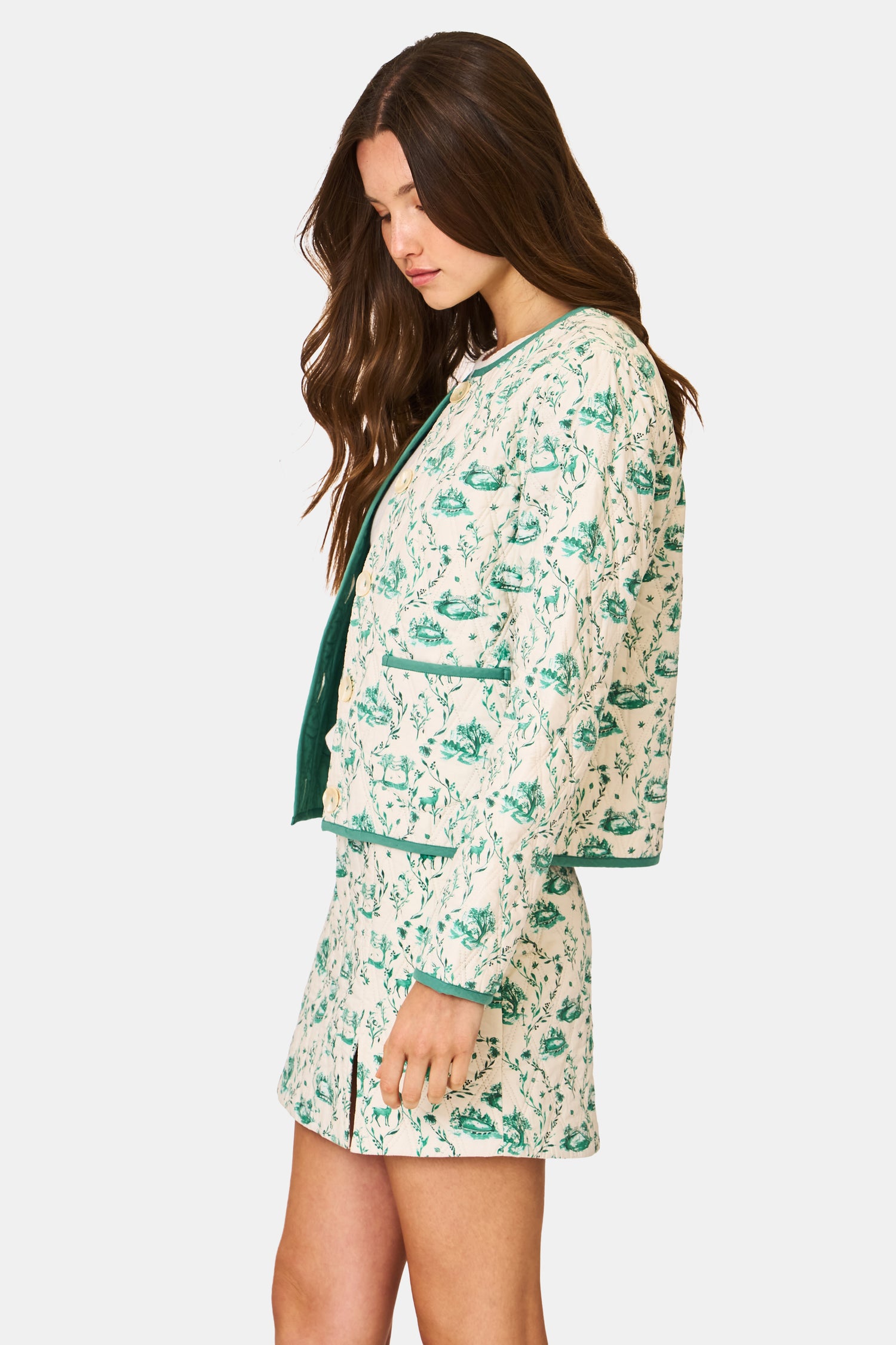 Roller Rabbit Woodland Toile Quilted Carmen Jacket  view 6