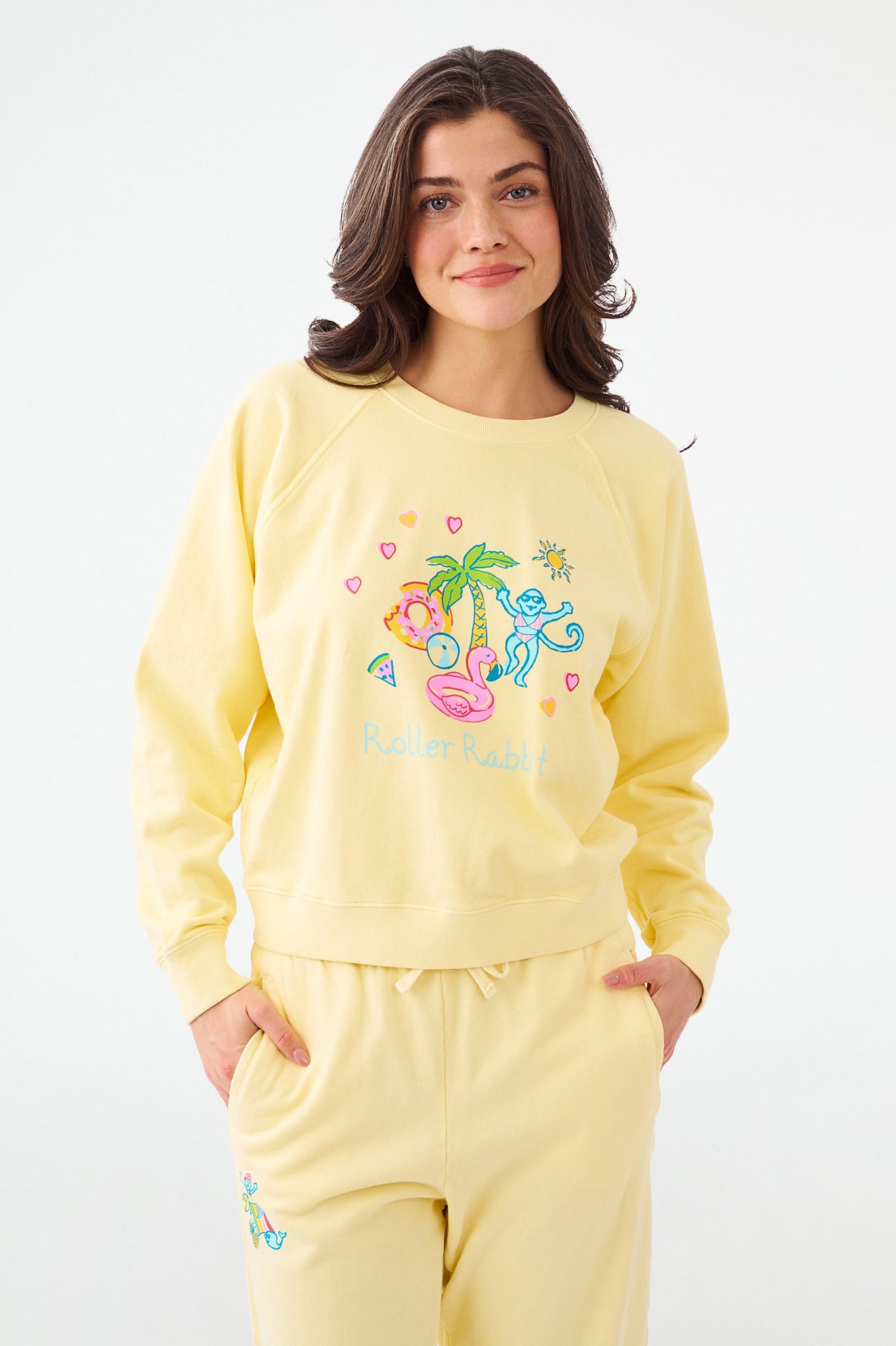 Roller Rabbit Pool Party Crewneck Yellow view 1