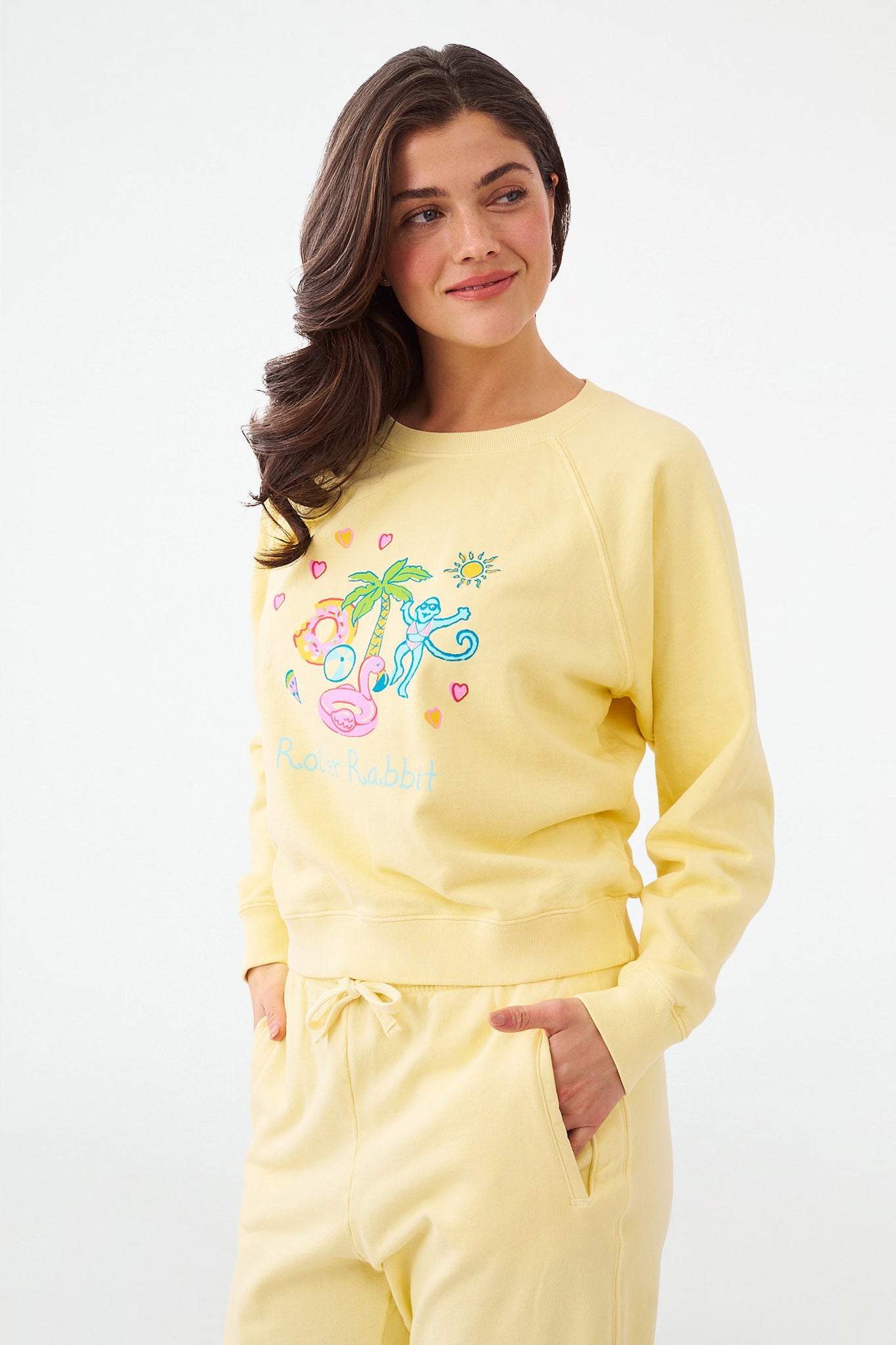 Roller Rabbit Pool Party Crewneck Yellow view 3