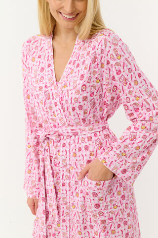 Roller Rabbit Pink Brunch Club Trixie Robe
