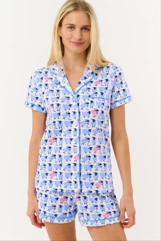 Roller Rabbit Blue Sammy The Sheep Polo Pajamas