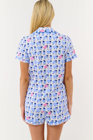Roller Rabbit Blue Sammy The Sheep Polo Pajamas