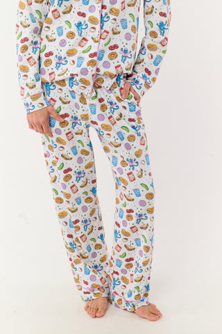 Roller Rabbit Blue New York Nosh Long Sleeve Polo Pajamas