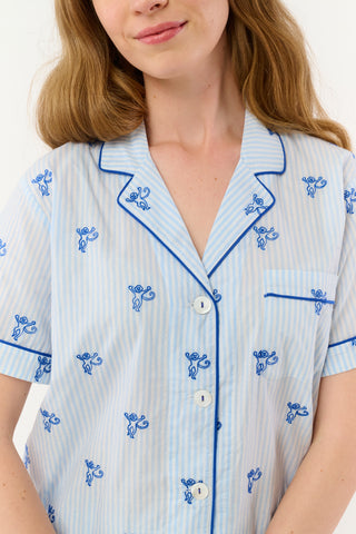 Roller Rabbit Blue Mini Monkey Livy Set