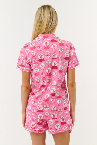 Roller Rabbit Pink City Snowglobes Polo Pajamas