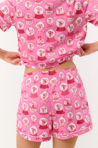 Roller Rabbit Pink City Snowglobes Polo Pajamas