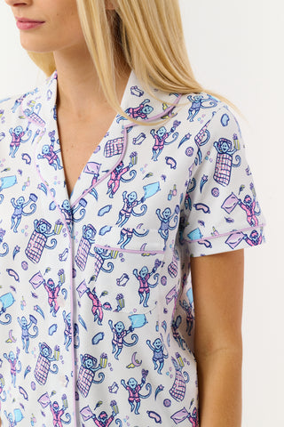 Roller Rabbit Lilac Slumber Party Polo Pajamas