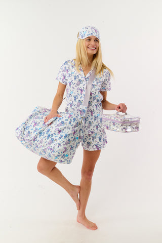 Roller Rabbit Lilac Slumber Party Quilted Weekender