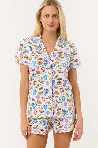 Roller Rabbit Blue New York Nosh Polo Pajamas